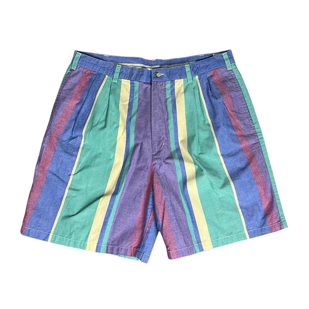 Field Gear Vintage Men's Striped Colorful Cotton Shorts Size 38